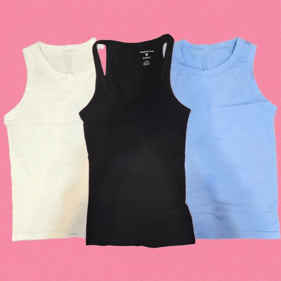 Tank Top Bundle - Ladies Small - Black, White & Blue Tanks - Picture 1 of 12
